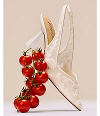 Blue by Betsey Johnson Nikki Mesh Flower Beaded Slingback Pumps