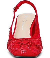 Blue by Betsey Johnson Ninah Mesh Embellished Slingback Pumps