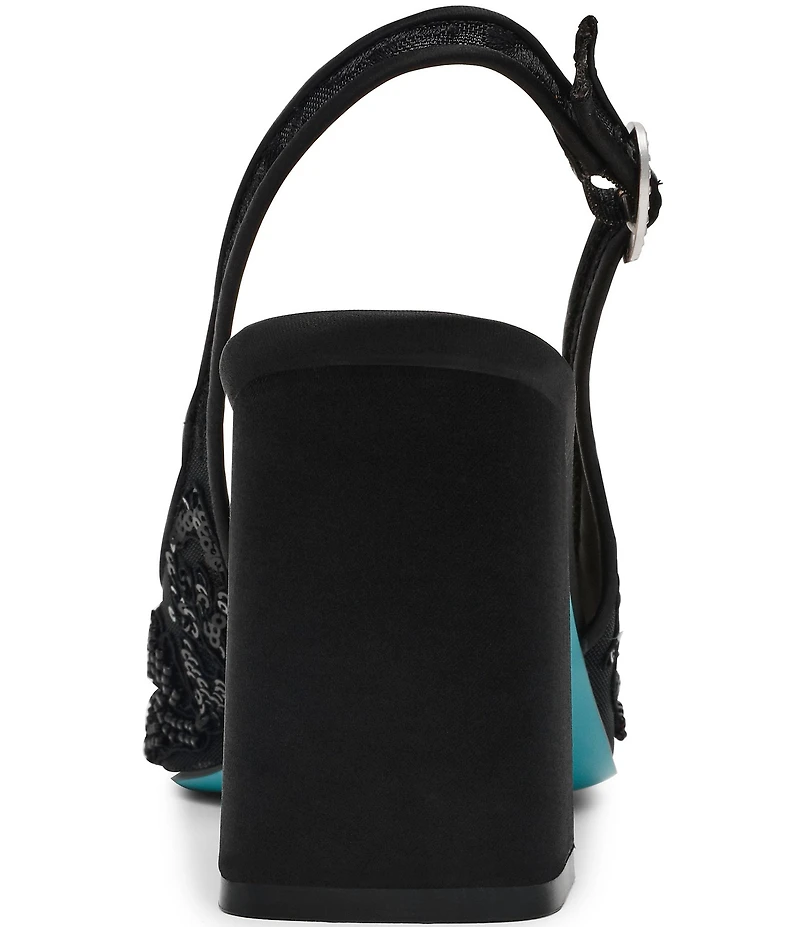 Blue by Betsey Johnson Ninah Mesh Embellished Slingback Pumps