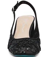 Blue by Betsey Johnson Ninah Mesh Embellished Slingback Pumps