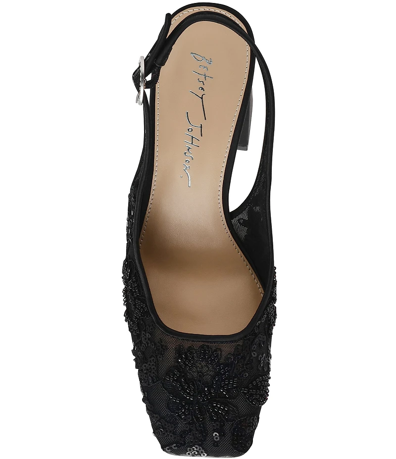 Blue by Betsey Johnson Ninah Mesh Embellished Slingback Pumps