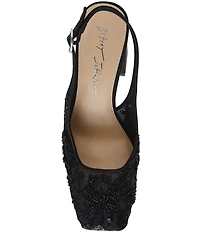 Blue by Betsey Johnson Ninah Mesh Embellished Slingback Pumps