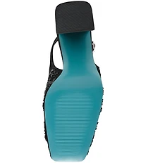 Blue by Betsey Johnson Ninah Mesh Embellished Slingback Pumps