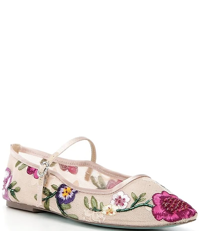 Blue by Betsey Johnson Nova Embroidered Mary Jane Flats