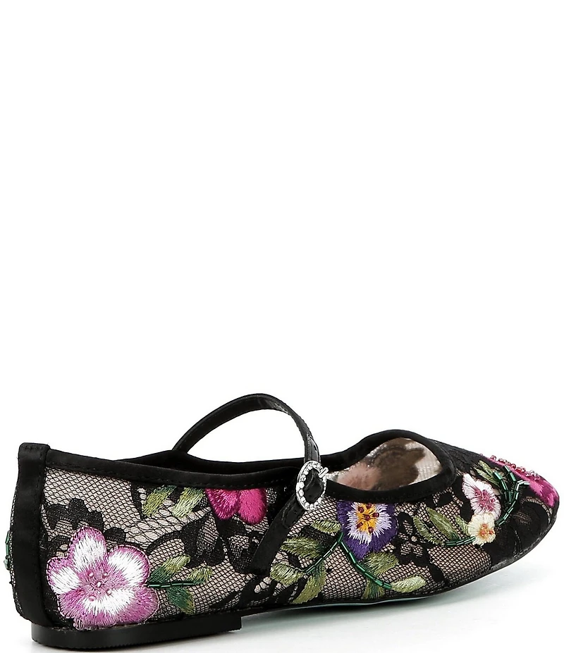 Blue by Betsey Johnson Nova Embroidered Mary Jane Flats
