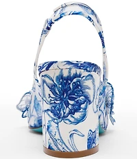 Blue by Betsey Johnson Petra Floral Print and Applique Slingback Pumps