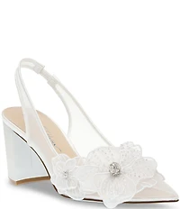 Blue by Betsey Johnson Petra Flower Ornament Slingback Pumps