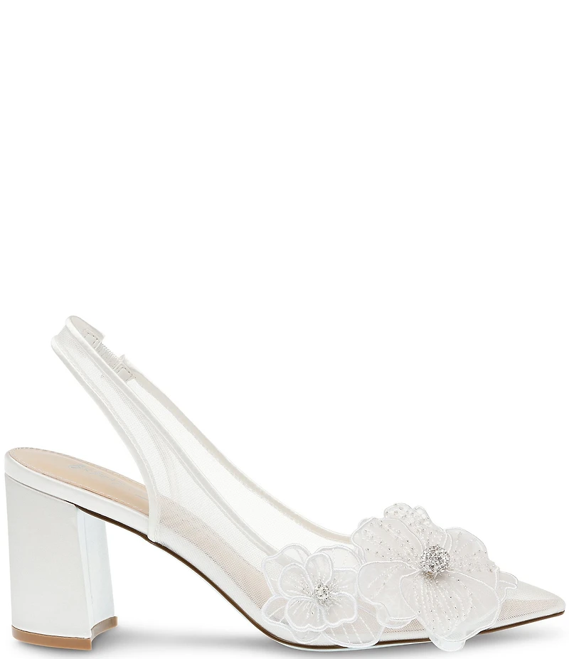 Blue by Betsey Johnson Petra Flower Ornament Slingback Pumps