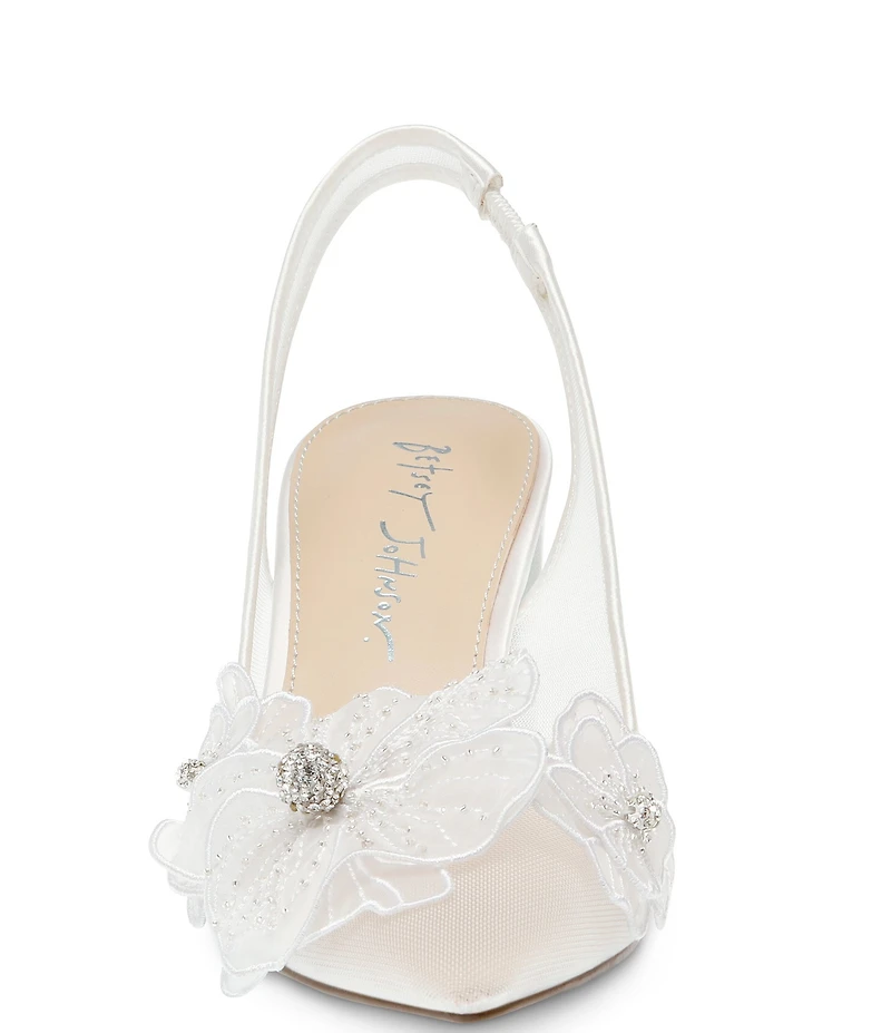 Blue by Betsey Johnson Petra Flower Ornament Slingback Pumps