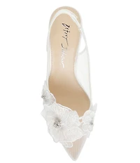 Blue by Betsey Johnson Petra Flower Ornament Slingback Pumps