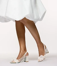 Blue by Betsey Johnson Petra Flower Ornament Slingback Pumps