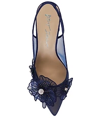 Blue by Betsey Johnson Petra Flower Ornament Slingback Pumps