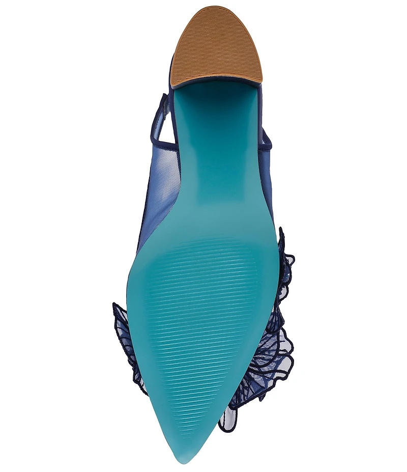 Blue by Betsey Johnson Petra Flower Ornament Slingback Pumps