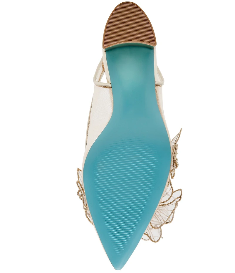 Blue by Betsey Johnson Petra Flower Ornament Slingback Pumps