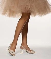 Blue by Betsey Johnson Petra Flower Ornament Slingback Pumps