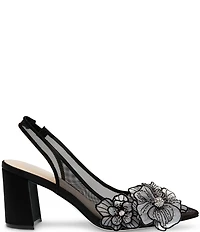 Blue by Betsey Johnson Petra Flower Ornament Slingback Pumps