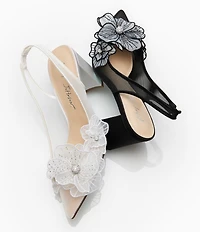 Blue by Betsey Johnson Petra Flower Ornament Slingback Pumps