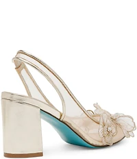 Blue by Betsey Johnson Petra Flower Ornament Slingback Pumps