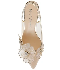 Blue by Betsey Johnson Petra Flower Ornament Slingback Pumps