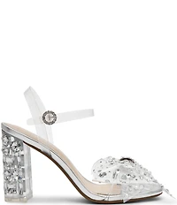 Blue by Betsey Johnson Pratt Clear Bow Embellished Dress Sandals