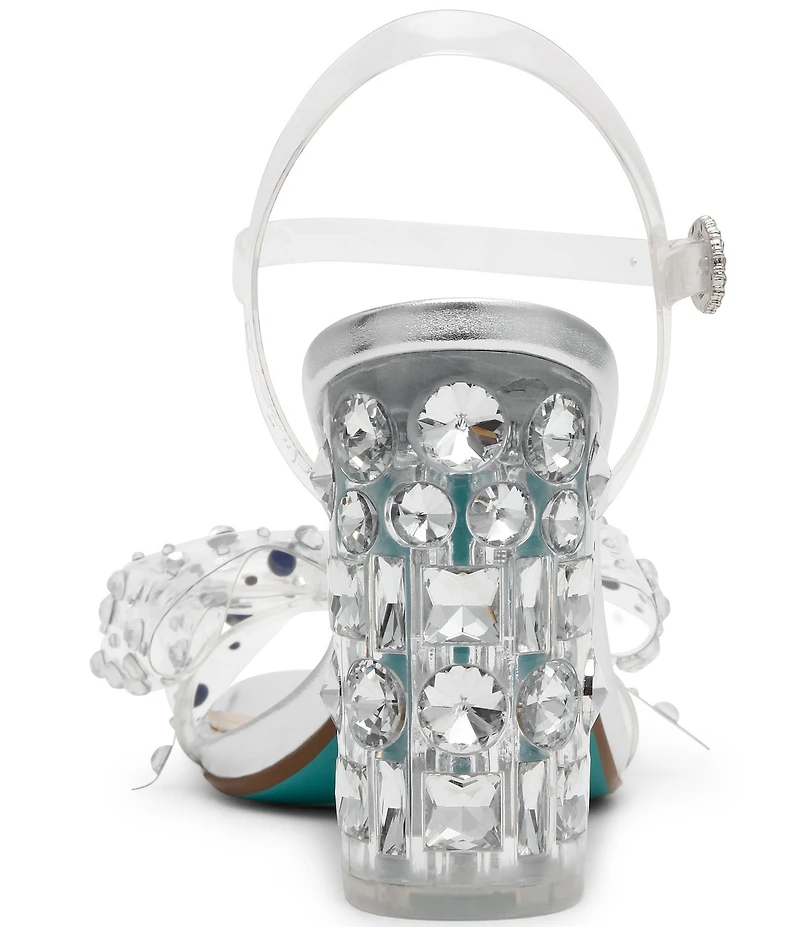 Blue by Betsey Johnson Pratt Clear Bow Embellished Dress Sandals
