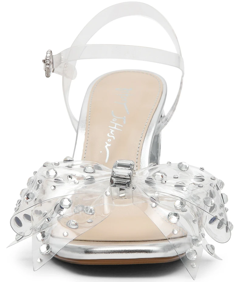 Blue by Betsey Johnson Pratt Clear Bow Embellished Dress Sandals
