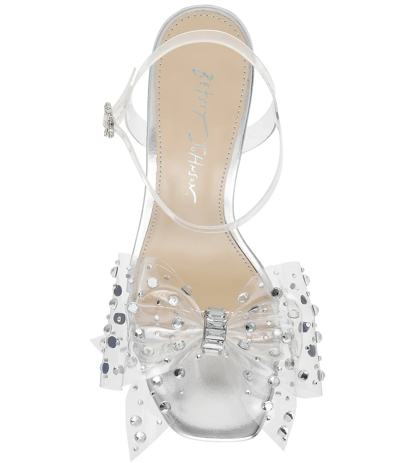 Blue by Betsey Johnson Pratt Clear Bow Embellished Dress Sandals