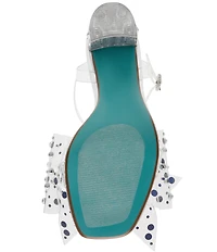Blue by Betsey Johnson Pratt Clear Bow Embellished Dress Sandals
