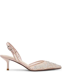 Blue by Betsey Johnson Prim Mesh Bead Embellished Slingback Pumps