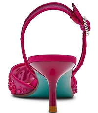 Blue by Betsey Johnson Prim Mesh Bead Embellished Slingback Pumps