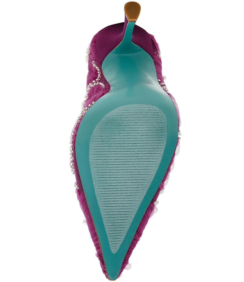 Blue by Betsey Johnson Roxie Mesh Pearl Embellished Stiletto Pumps