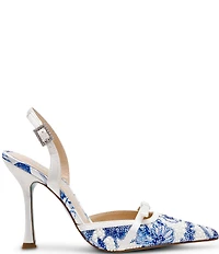 Blue by Betsey Johnson Roza Rhinestone and Pearl Embellished Slingback Pumps