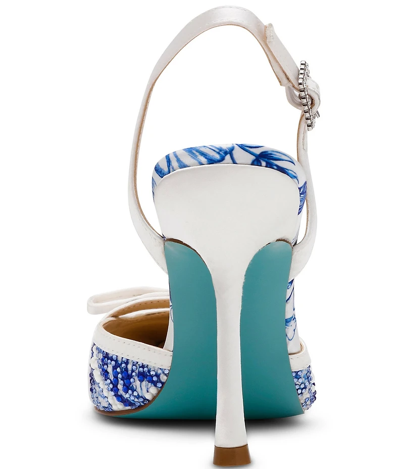 Blue by Betsey Johnson Roza Rhinestone and Pearl Embellished Slingback Pumps