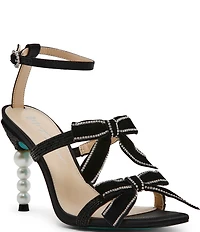 Blue by Betsey Johnson Sammy Bow Embellished Pearl Heel Dress Sandals