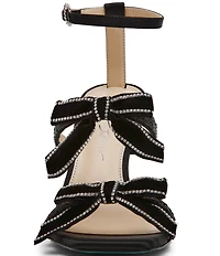 Blue by Betsey Johnson Sammy Bow Embellished Pearl Heel Dress Sandals
