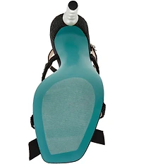 Blue by Betsey Johnson Sammy Bow Embellished Pearl Heel Dress Sandals