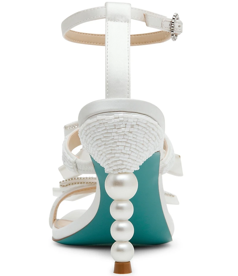 Blue by Betsey Johnson Sammy Bow Embellished Pearl Heel Dress Sandals