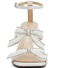 Blue by Betsey Johnson Sammy Bow Embellished Pearl Heel Dress Sandals