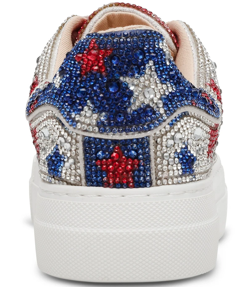 Blue by Betsey Johnson Sidny American Stars Print Rhinestone Platform Sneakers