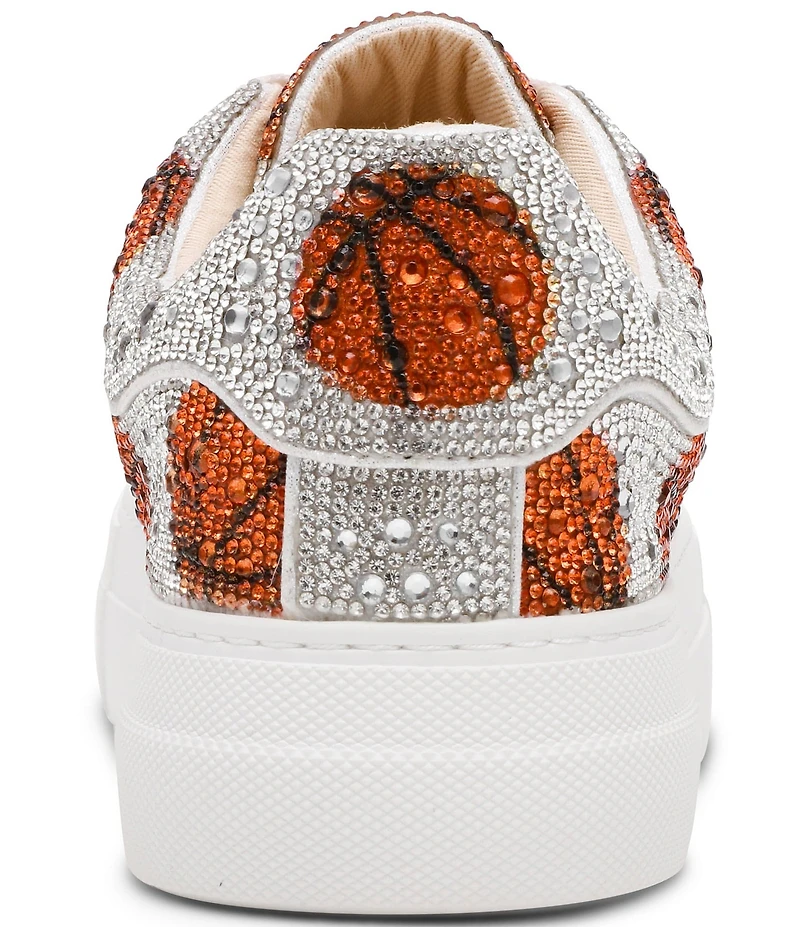 Blue by Betsey Johnson Sidny Basketball Print Rhinestone Platform Sneakers