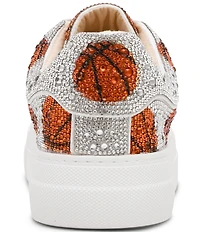 Blue by Betsey Johnson Sidny Basketball Print Rhinestone Platform Sneakers
