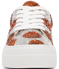 Blue by Betsey Johnson Sidny Basketball Print Rhinestone Platform Sneakers