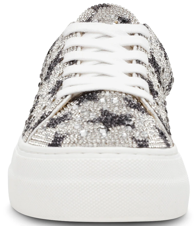 Blue by Betsey Johnson Sidny Black Stars Print Rhinestone Platform Sneakers