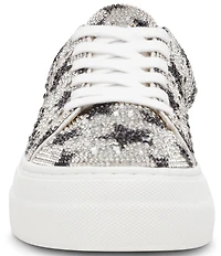 Blue by Betsey Johnson Sidny Black Stars Print Rhinestone Platform Sneakers