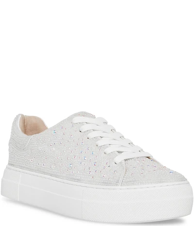 Blue by Betsey Johnson Sidny Bridal Pearl Embellished Family Matching Platform Lace Up Sneakers