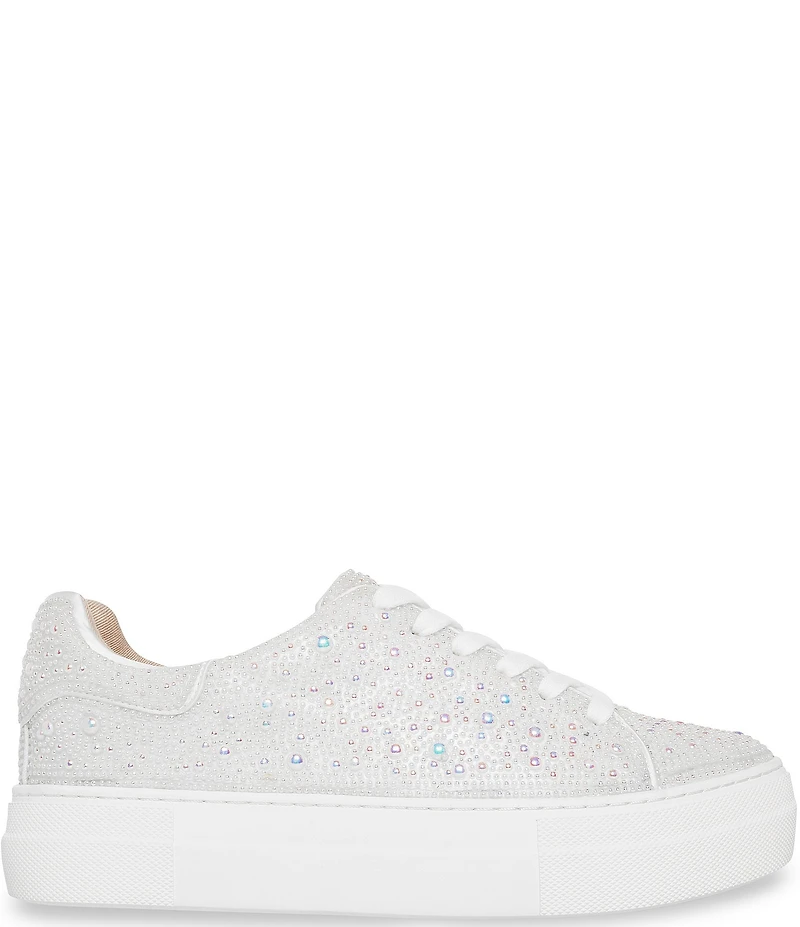 Blue by Betsey Johnson Sidny Bridal Pearl Embellished Family Matching Platform Lace Up Sneakers