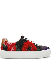 Blue by Betsey Johnson Sidny Floral Rhinestone Platform Sneakers