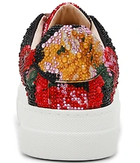 Blue by Betsey Johnson Sidny Floral Rhinestone Platform Sneakers