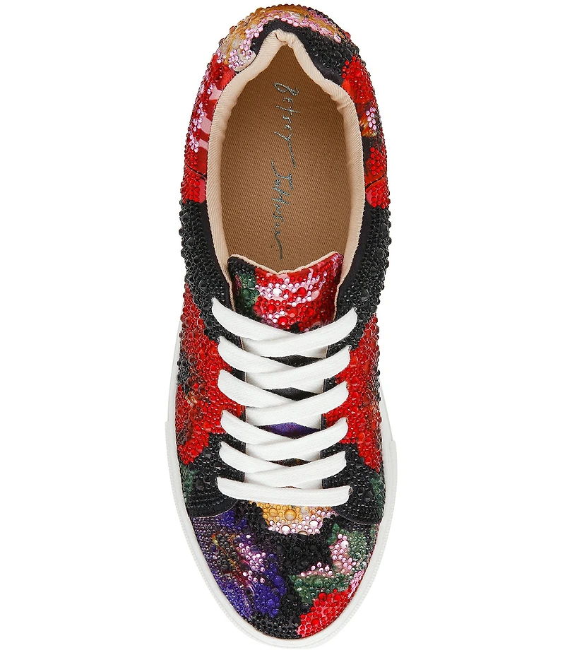 Blue by Betsey Johnson Sidny Floral Rhinestone Platform Sneakers