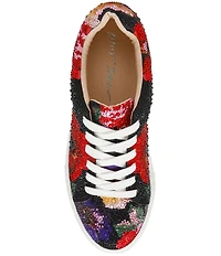 Blue by Betsey Johnson Sidny Floral Rhinestone Platform Sneakers